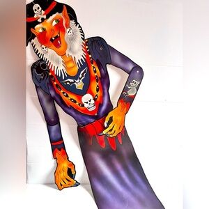 Vintage Beistle Halloween Witch Decoration 47 Inch